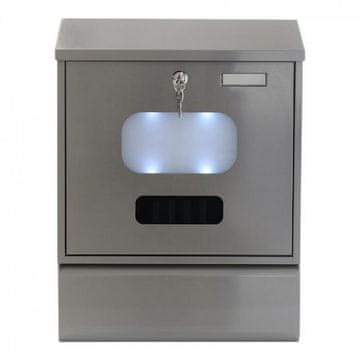 Rottner Solaro poštanski sandučić, inox, sa solarnom lampom