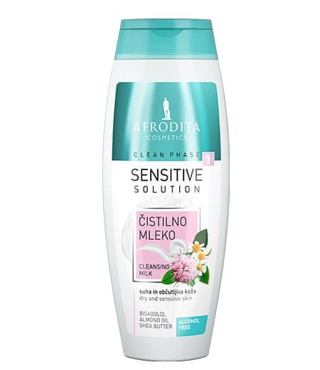 Kozmetika Afrodita Clean Phase Sensitive mlijeko za čišćenje, za osjetljivu i suhu kožu, 25 ml