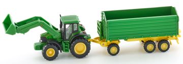 SIKU komplet Farmer 1843 John Deere s prednjim utovarivačem i prikolicom
