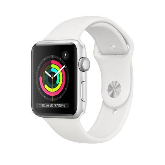 Apple Watch Series 3 GPS pametni sat, 42 mm, srebrno aluminijsko kućište s bijelim remenom