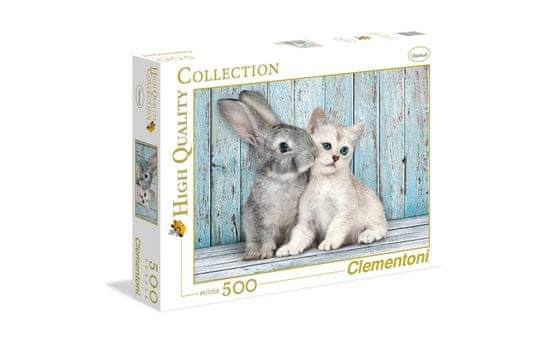 Clementoni puzzle 500 HQC, Cat & Bunny (35004)