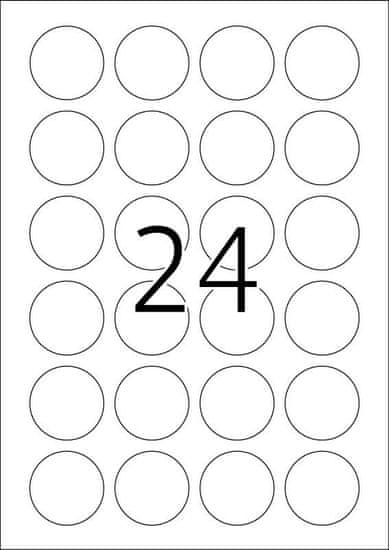 Herma Movables® 4476 naljepnice A4, okrugle, 40 mm, bijele