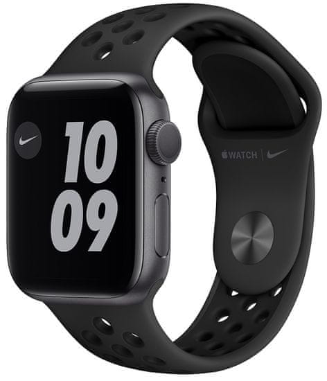 Apple Watch Nike Series 6 pametni sat, 40 mm, svemirsko sivo aluminijsko kućište sa crnom sportskom trakom