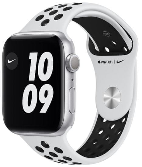 Apple Watch Nike Series 6 pametni sat, 44 mm, srebrno aluminijsko kućište s platinastim/crnim remenom