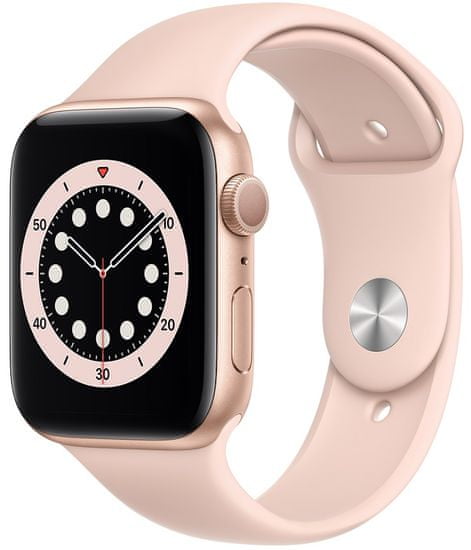 Apple Watch Series 6 pametni sat, 44 mm, zlatno aluminijsko kućište s ružičastim remenom