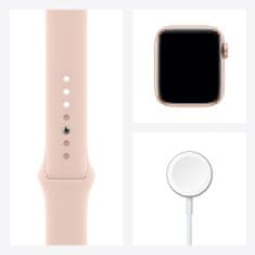 Apple Watch SE pametni sat, 40 mm, zlatno aluminijsko kućište s ružičastim sportskim remenom