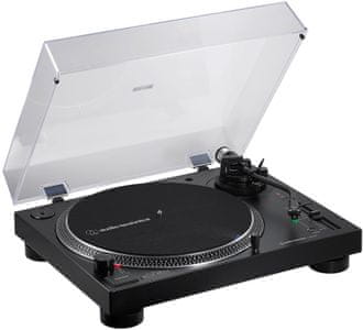 gramofon audio-technica at-lp120sbt-usb bluetooth usb fono linijski izlazi pojačalo  antiskate mehanizam 3 okr / min prijenosni at-vm95e aluminijaska ploča kodek qualcomm aptx ručno upravljanje brzinom upravljanje kristalna upravljačka baza s neposrednim slučajnim prigušivanjem elektroničkog kočenja velikog okretnog momenta