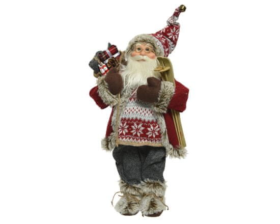 Kaemingk dekoracija Djed božićnjak sa skijama i puloverom, 45 cm