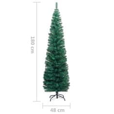 Vidaxl Tanko umjetno božićno drvce s postoljem zeleno 180 cm PVC