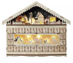 EMOS LED adventski kalendar , 50x40 cm, 2x AA, unutarnji, toplo bijela