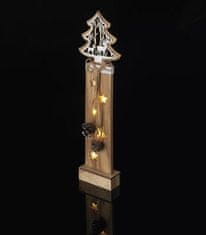 EMOS LED drvena noćna svjetiljka, 48 cm, 2 × AA, toplo bijela, timer