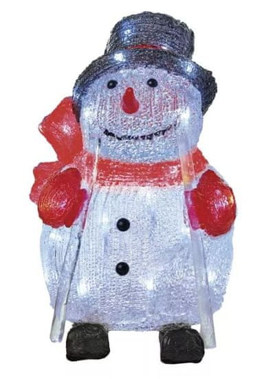 EMOS LED božićni snjegović, 28 cm, 3 × AA, vanjski, hladno bijeli, timer