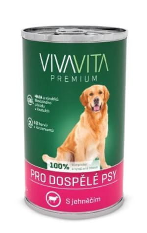 vivavita konzervirana hrana za pse s janjetinom, 12x1240 g