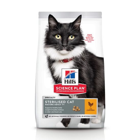 Hill's hrana za mačke Science Plan Feline Mature Adult 7+ Sterilised Cat Chicken, 10 kg