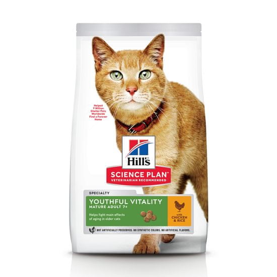 Hill's hrana za mačke Science Plan Feline Adult 7+ Youthful Vitality Chicken 7 kg