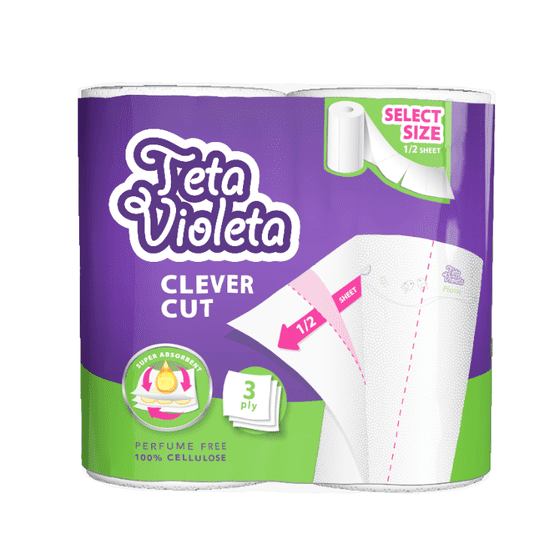 Violeta Clever Cut papirnati ručnici Picnic, 3-slojni, 2/1