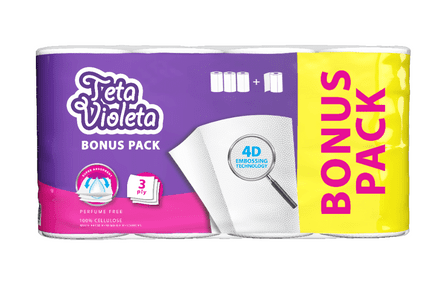 Violeta Premium papirnati ručnici, 3-slojni, Bonus Pack 3 + 1