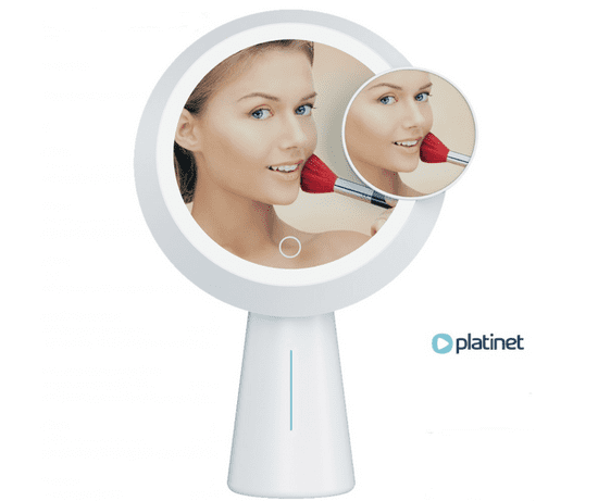 Platinet PMLY19 Makeup kozmetičko ogledalo s postoljem, LED osvijetljenje