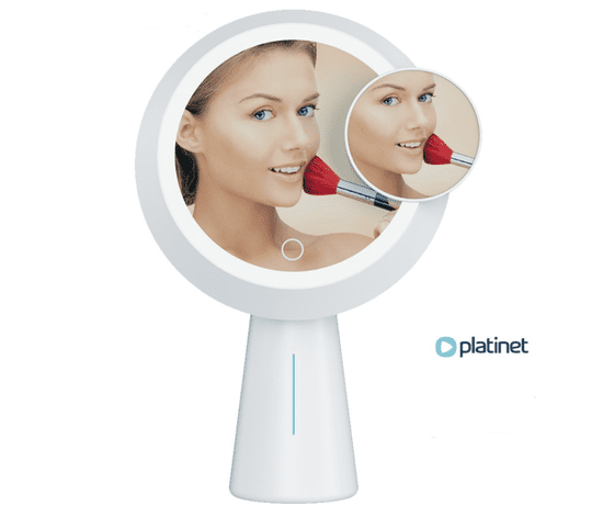 Platinet PMLY19 Makeup kozmetičko ogledalo s postoljem, LED osvijetljenje