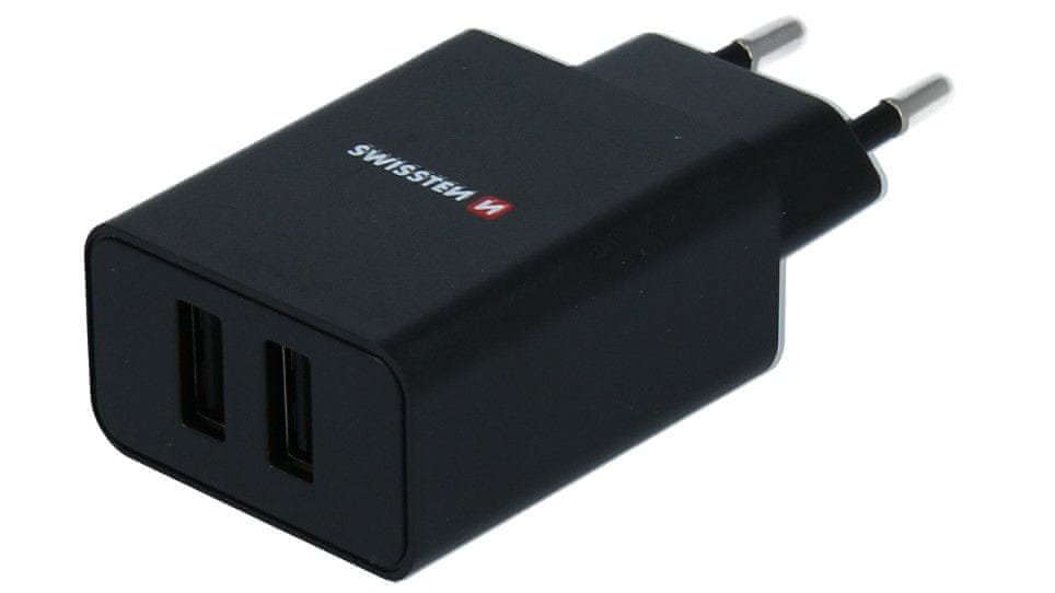 Swissten mrežni adapter Smart IC 2 × USB 2.1 A Napajanje + podatkovni kabel USB / Lightning MFI 1,2 m 22056000