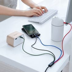 BASEUS 4in1 kabel USB - 2x USB-C / Lightning / micro USB 3.5A 1.2m, crno