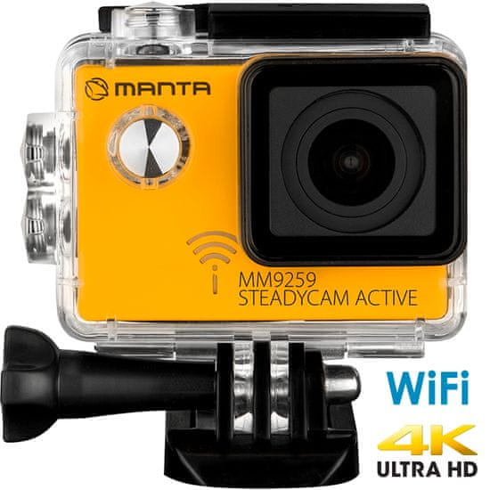 Manta MM9259 Steadycam Active, 4K-UHD aktivna sportska kamera, SONY senzor + stabilizator