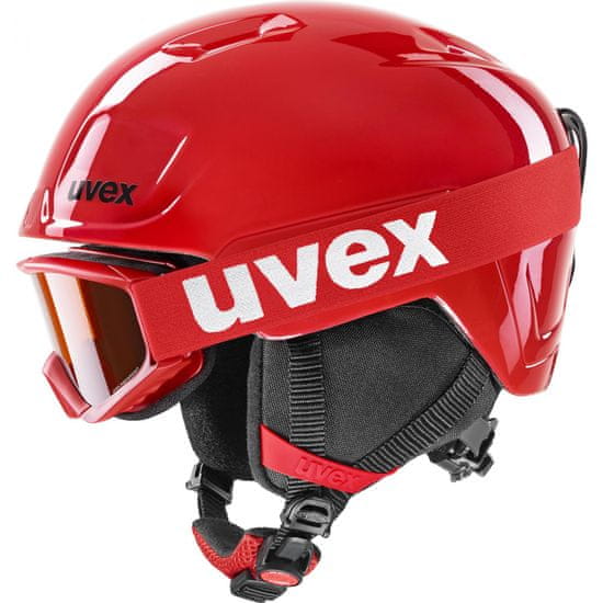 Uvex Heyya Set skijaška kaciga i naočale, crveno-crna, broj 51-55