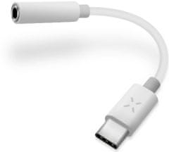 FIXED LINK adapter za povezivanje slušalica s USB-C na 3, 5mm jack s DAC čipom, bijela