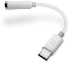 FIXED LINK adapter za povezivanje slušalica s USB-C na 3, 5mm jack s DAC čipom, bijela