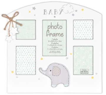 Innova GLITTER ELEPHANT MDF okvir multi bijeli
