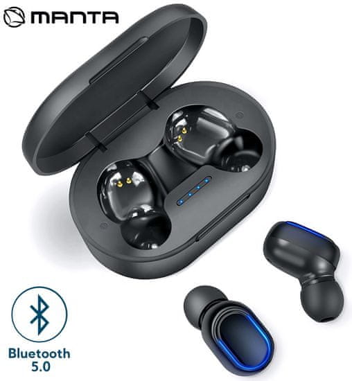 Manta MTWS002 bežične slušalice, Bluetooth 5.0, crna
