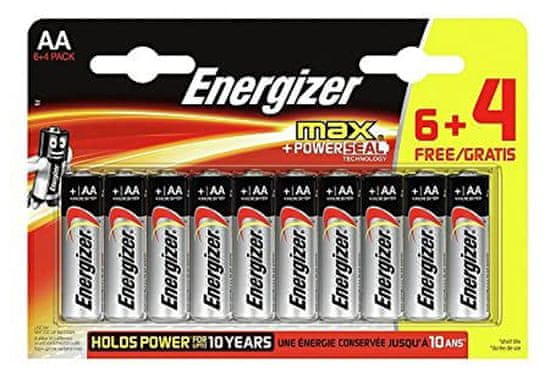 Energizer Max alkalna baterija, AA (LR6), 6 + 4 komada