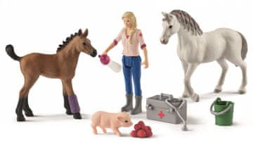Schleich Figure kobile i ždrijebeta kod veterinarke 42486