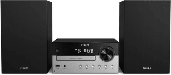 mikrosistem philips tam4205 cd player bluetooth usb reprodukcija usb punjenje audio ulaz klasični izgled snaga 60w bas refleks dizajn