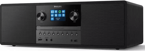 Mikro sustav philips tam6805 cd player bluetooth usb reprodukcija usb punjenje audio ulaz klasični izgled snaga 50w bas refleks dizajn spotify veza wifi