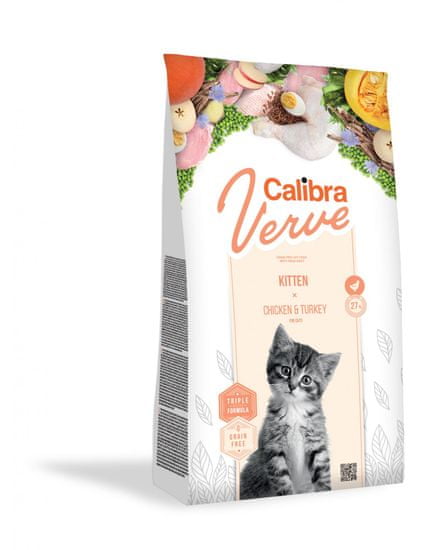 Calibra Verve Kitten suha hrana za mačke, piletina i puretina, bez žitarica, 3,5 kg