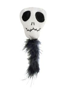Record Horror mačja igračaka, lubanja, s perjem, 9 cm