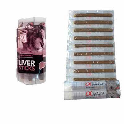 Alpha Spirit Liver Ristra Sticks poslastice za pse, jetra, 16 x 4 kom