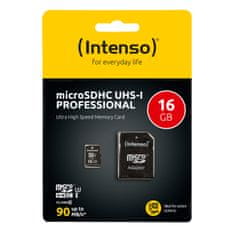 Intenso Pro Micro SDXC memorijska kartica, 16 GB, 90 MB/s, UHS-I + SD adapter