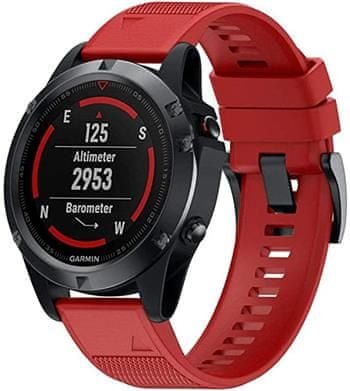 Tactical 669 silikonski remen za Garmin Fenix 5X/6X QuickFit 26mm, Red/crveni, 2453167