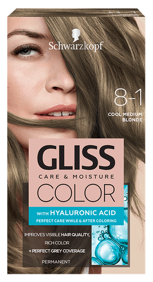 Schwarzkopf Gliss Color Care & Moisture boja za kosu, 8-1 Cool Medium Blonde