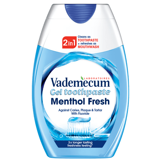 Vademecum Vademecum 2 u 1 zubna pasta, Mentol Fresh, u gelu, 75 ml