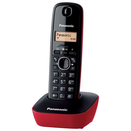 Panasonic KX TG1611 stacionarni telefon, crveni