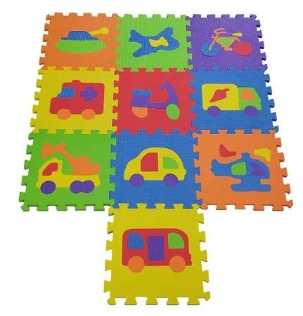 COSING EVA Puzzle podloga – Vozila, 32 x 32 x 1 cm (10 komada)