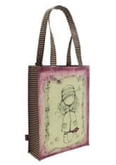 Santoro Gorjuss torba za kupovinu, 25x35x9,5 cm, presvučena s PVC, sivo-roza