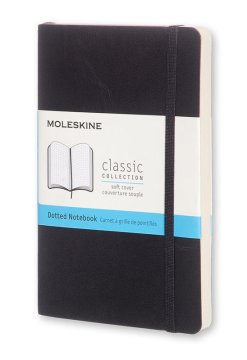 Moleskine Blok, mali, s točkama, crni, mekani uvez