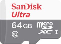 SanDisk Ultra MicroSDXC memorijska kartica, 64 GB, UHS-I + SD adapter