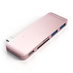 Satechi Pass-Through USB-C hub, 5 ulaza, Rose Gold