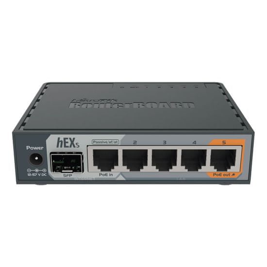 Mikrotik hEX S usmjerivač, 5 priključaka, SFP, PoE, USB-A, MicroSD (RB760iGS)