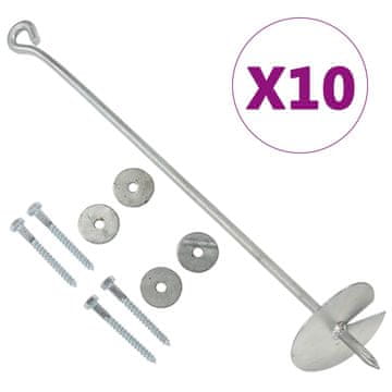 Vidaxl Sidra za tlo 10 kom 10 x 60 cm od pocinčanog metala